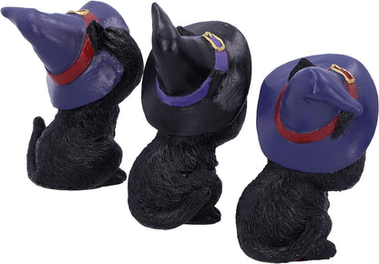 Nemesis Now Three Wise Familiars See No Hear No Speak No Evil Black Cats Figurine