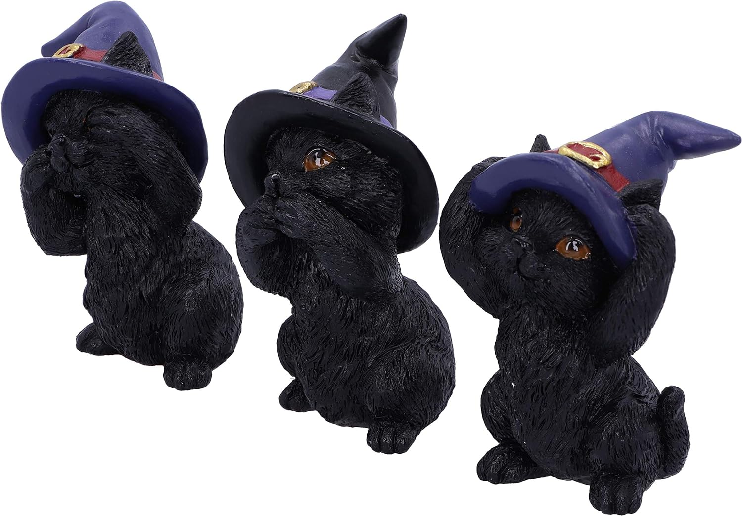 Nemesis Now Three Wise Familiars See No Hear No Speak No Evil Black Cats Figurine