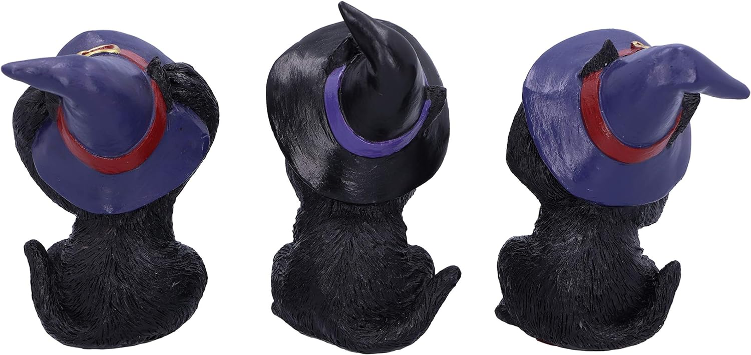 Nemesis Now Three Wise Familiars See No Hear No Speak No Evil Black Cats Figurine