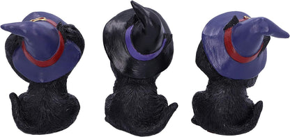 Nemesis Now Three Wise Familiars See No Hear No Speak No Evil Black Cats Figurine