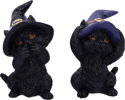 Nemesis Now Three Wise Familiars See No Hear No Speak No Evil Black Cats Figurine