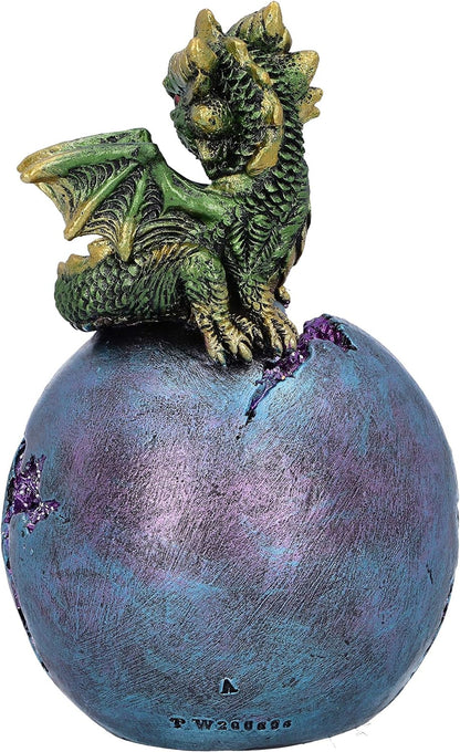 Nemesis Now Geode Guard Green Dragon Sphere Crystal Figurine,12.7cm