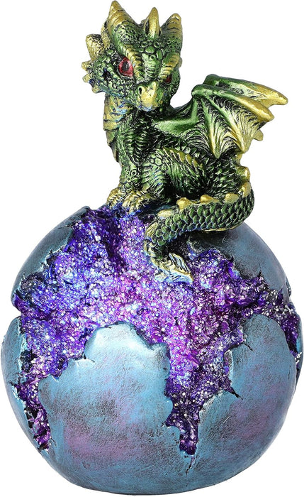 Nemesis Now Geode Guard Green Dragon Sphere Crystal Figurine,12.7cm