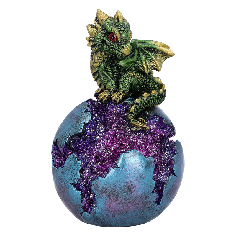 Nemesis Now Geode Guard Green Dragon Sphere Crystal Figurine,12.7cm