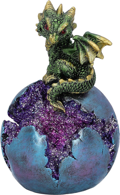 Nemesis Now Geode Guard Green Dragon Sphere Crystal Figurine,12.7cm