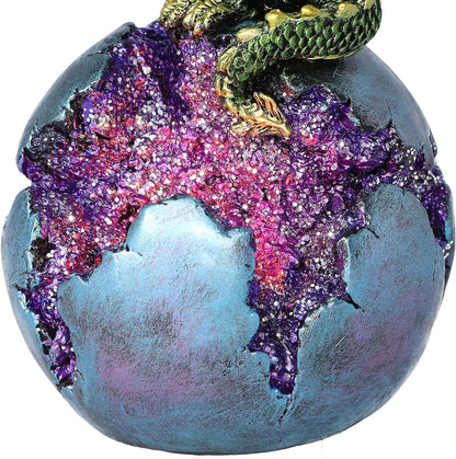 Nemesis Now Geode Guard Green Dragon Sphere Crystal Figurine,12.7cm