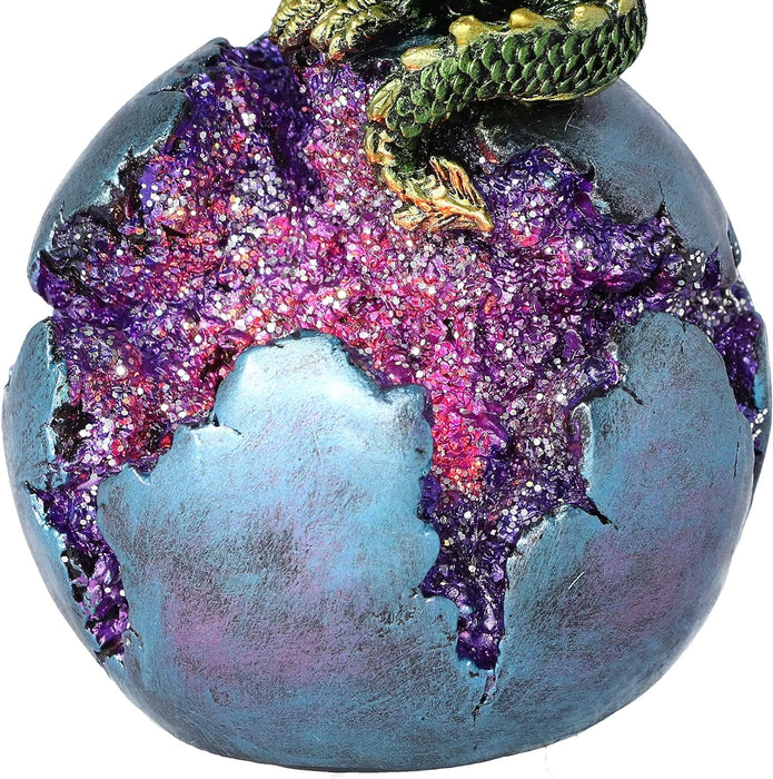 Nemesis Now Geode Guard Green Dragon Sphere Crystal Figurine,12.7cm
