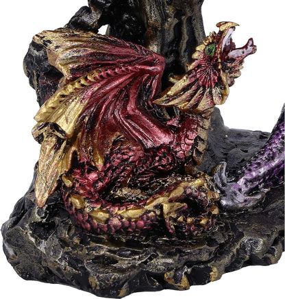 Nemesis Now Hatchling Protection Dragon and Dragonling Parental Figurine,Purple,15.2cm