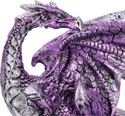 Nemesis Now Hatchling Protection Dragon and Dragonling Parental Figurine,Purple,15.2cm