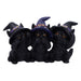 Nemesis Now Three Wise Black Cats See No Hear No Speak No Evil-Figura Familiar, Resina, Negro, 11.5cm