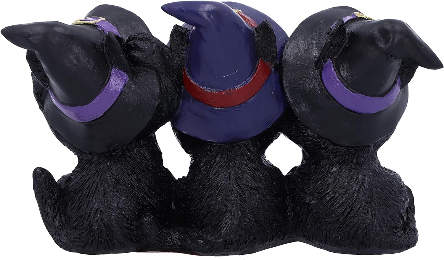 Nemesis Now Three Wise Black Cats See No Hear No Speak No Evil-Figura Familiar, Resina, Negro, 11.5cm
