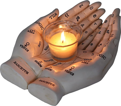 Nemesis Now Palmist's Guide White Chiromancy Hands Candle Holder, 22..3cm
