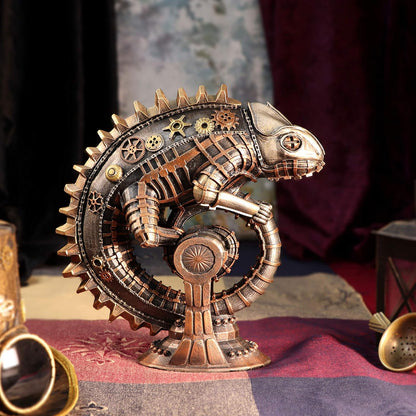 Nemesis Now Steampunk - Figura mecánica de Bronce de Lagarto camaleón, 22,3 cm, Bronce