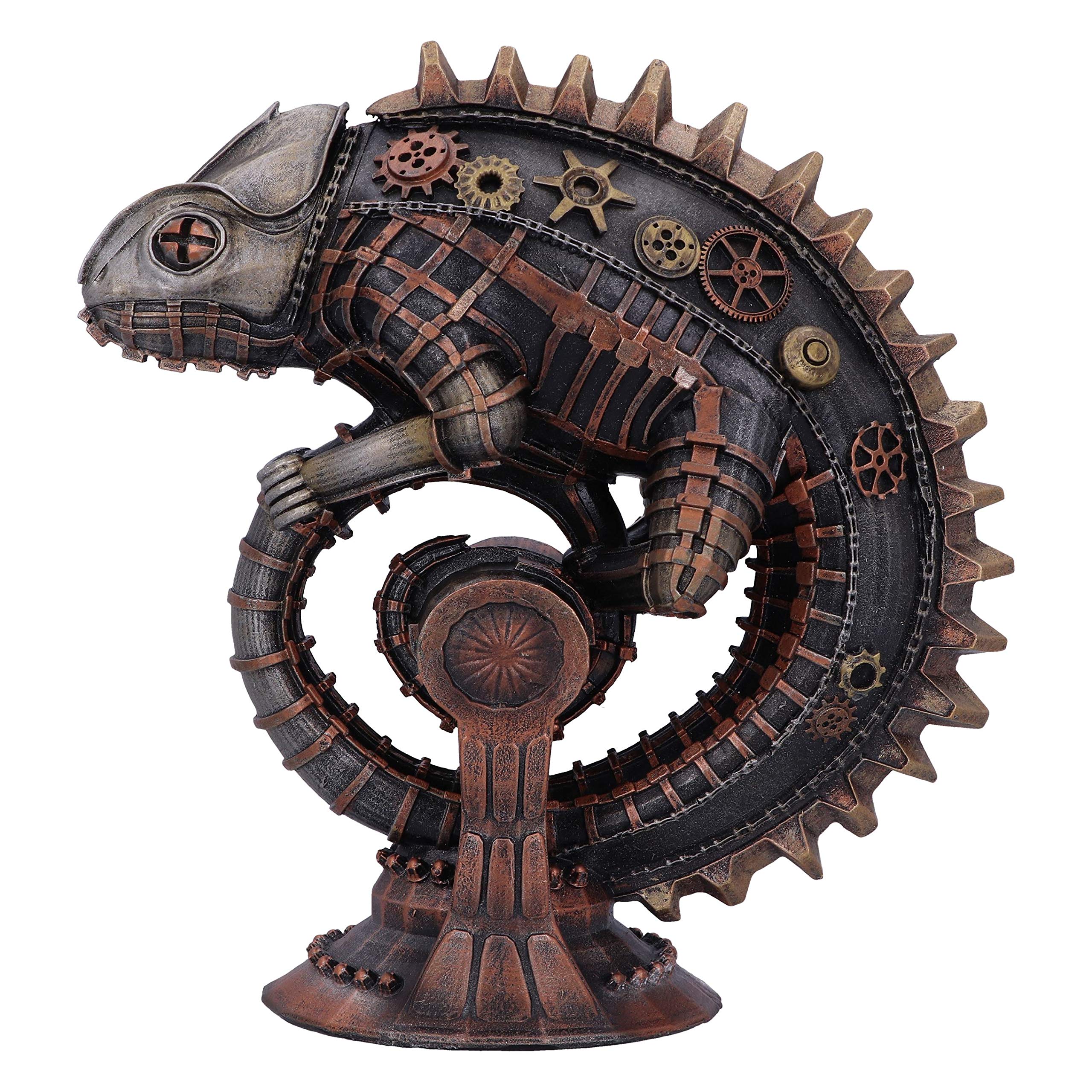 Nemesis Now Steampunk - Figura mecánica de Bronce de Lagarto camaleón, 22,3 cm, Bronce
