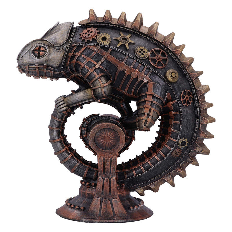 Nemesis Now Steampunk - Figura mecánica de Bronce de Lagarto camaleón, 22,3 cm, Bronce