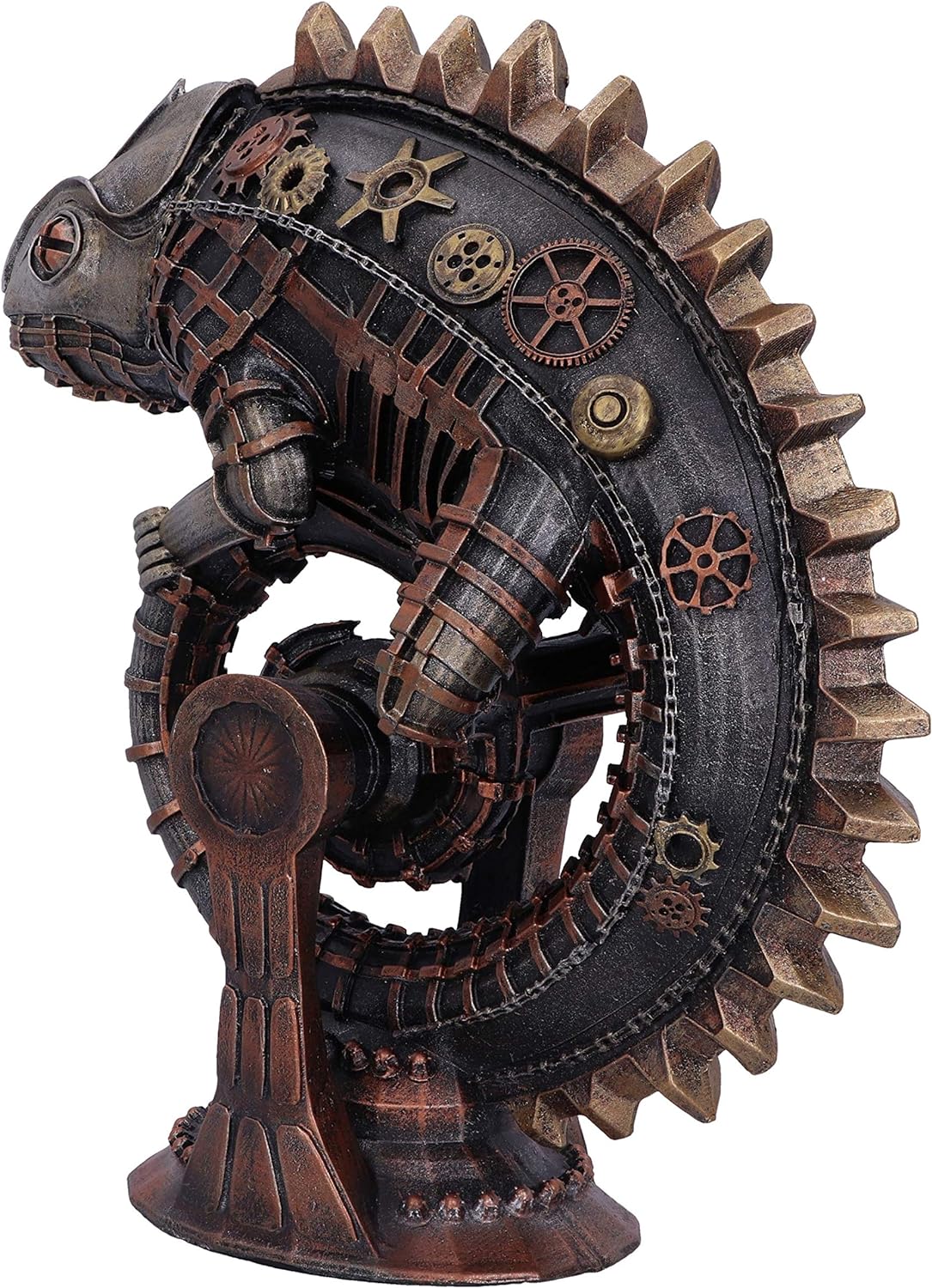 Nemesis Now Steampunk - Figura mecánica de Bronce de Lagarto camaleón, 22,3 cm, Bronce