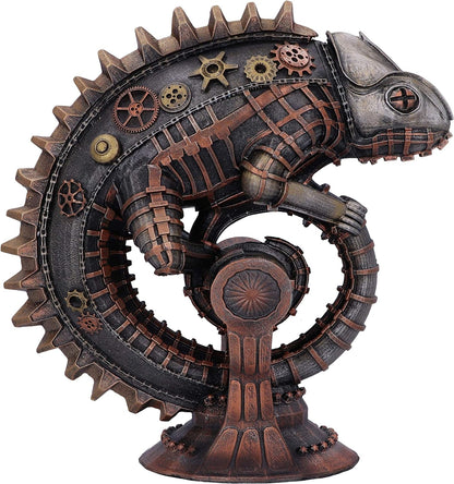Nemesis Now Steampunk - Figura mecánica de Bronce de Lagarto camaleón, 22,3 cm, Bronce