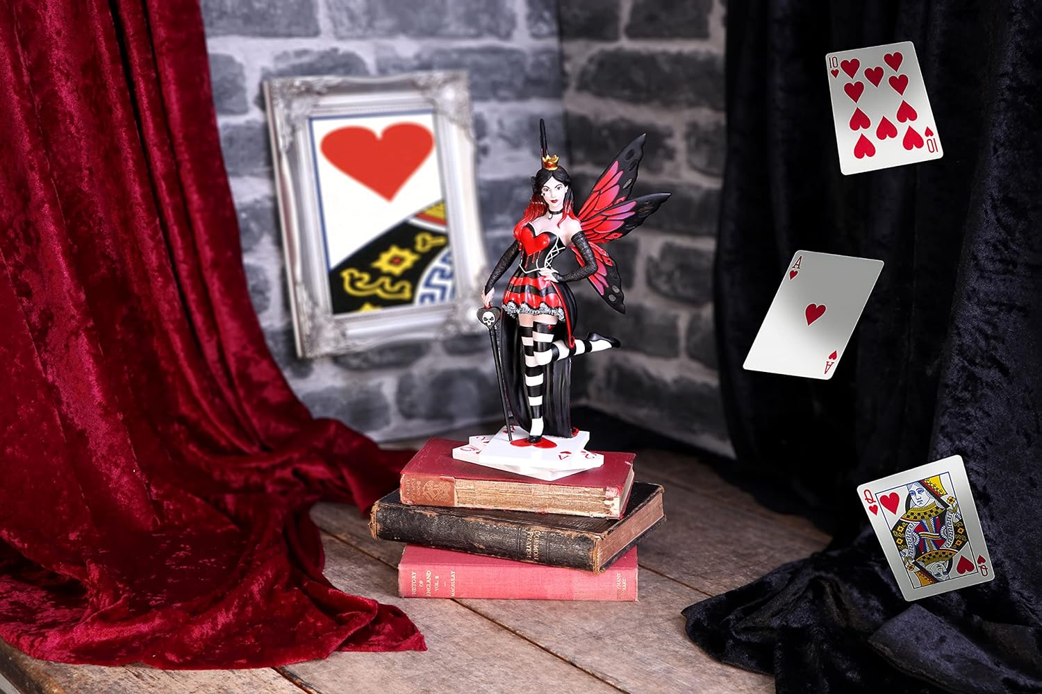 Nemesis Now Queen of Hearts Figurine, Red, 26cm