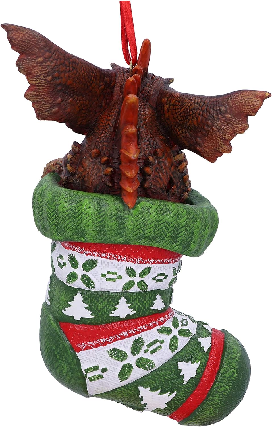 Nemesis Now Gremlins Mohawk in Stocking - Adorno Decorativo para Colgar (12 cm), Color Verde