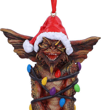 Nemesis Now Gremlins Mowhawk in Fairy Lights Hanging Festive Decorative Ornament, Brown, Christmas