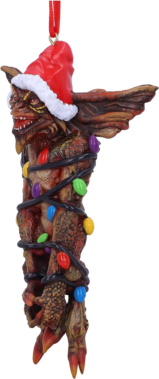 Nemesis Now Gremlins Mowhawk in Fairy Lights Hanging Festive Decorative Ornament, Brown, Christmas