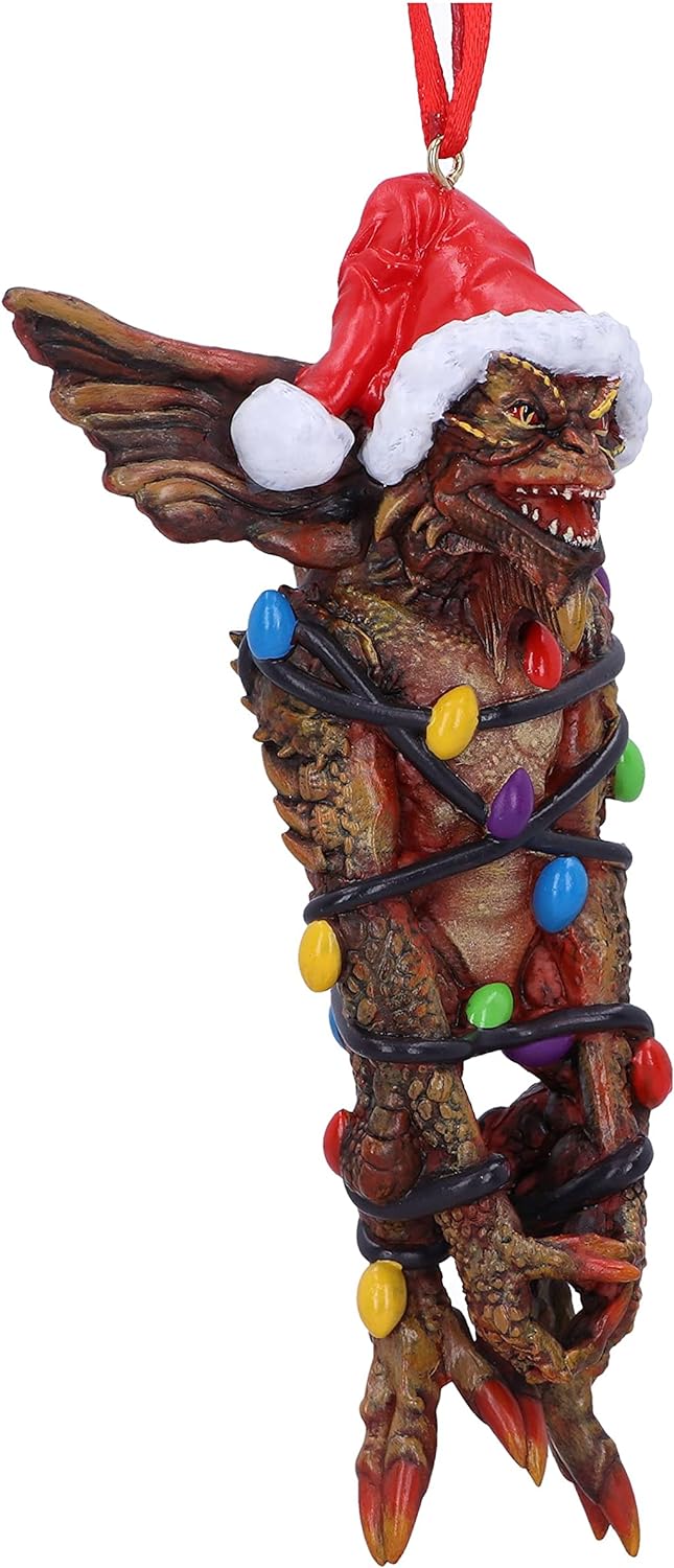 Nemesis Now Gremlins Mowhawk in Fairy Lights Hanging Festive Decorative Ornament, Brown, Christmas