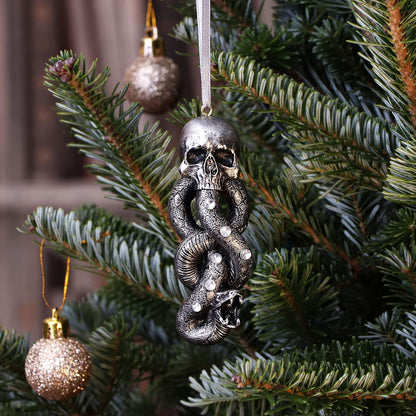 Nemesis Now Producto Oficial de Harry Potter Dark Mark Voldemort Colgante Festivo, Plata, 9,5 cm