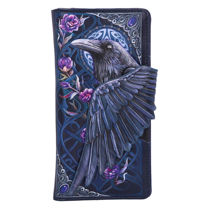 Nemesis Now Ravens Flight Black Wing Floral Embossed Purse Wallet, Polyurethane