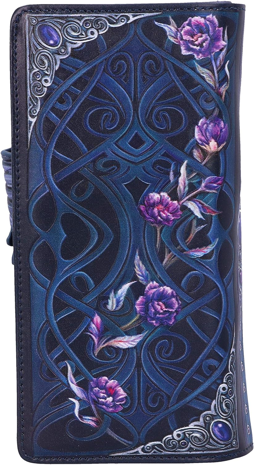 Nemesis Now Ravens Flight Black Wing Floral Embossed Purse Wallet, Polyurethane