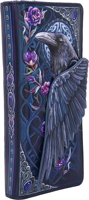 Nemesis Now Ravens Flight Black Wing Floral Embossed Purse Wallet, Polyurethane