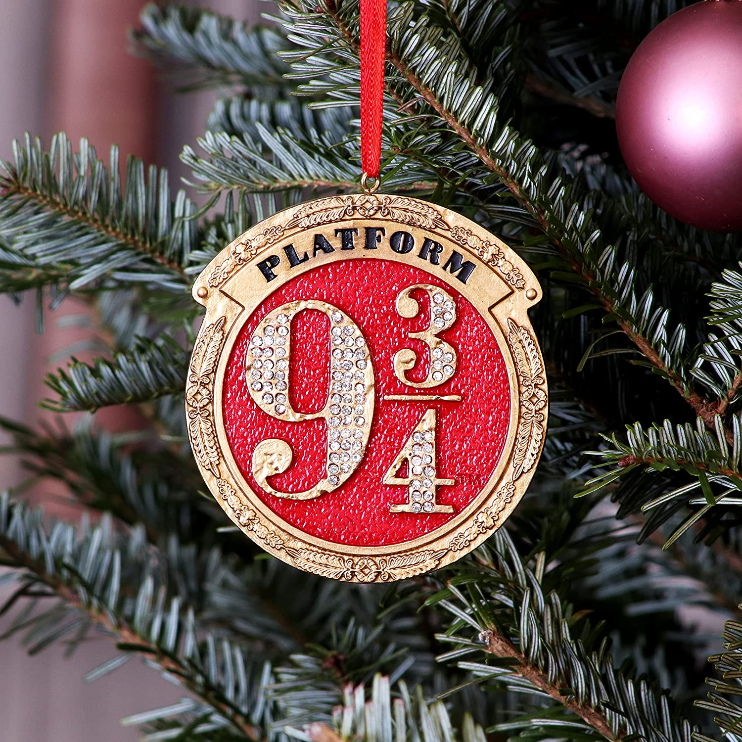 Nemesis Now Harry Potter Train Platform 9 3/4 - Adorno Decorativo para Colgar (8,2 cm) Color Rojo (B5677T1)