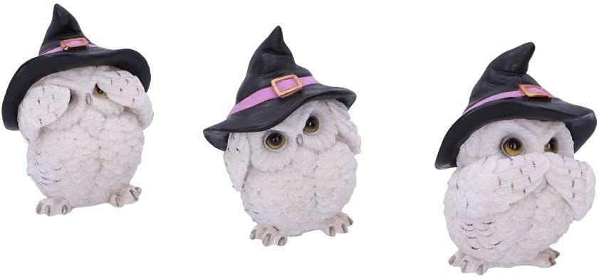 Nemesis Now Three Wise - Figura Decorativa (9 cm), diseño de búho, Color Blanco (U5736U1