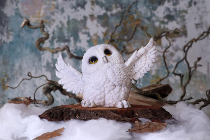 Nemesis Now Snowy Delight Owl Figurine 20.5cm, Resin, White, Charming Snowy Delight Figurine, Owl Figurine, Perfect Addition to Any Owl Collection, Cast in the Finest Resin, Expertly Hand-Painted