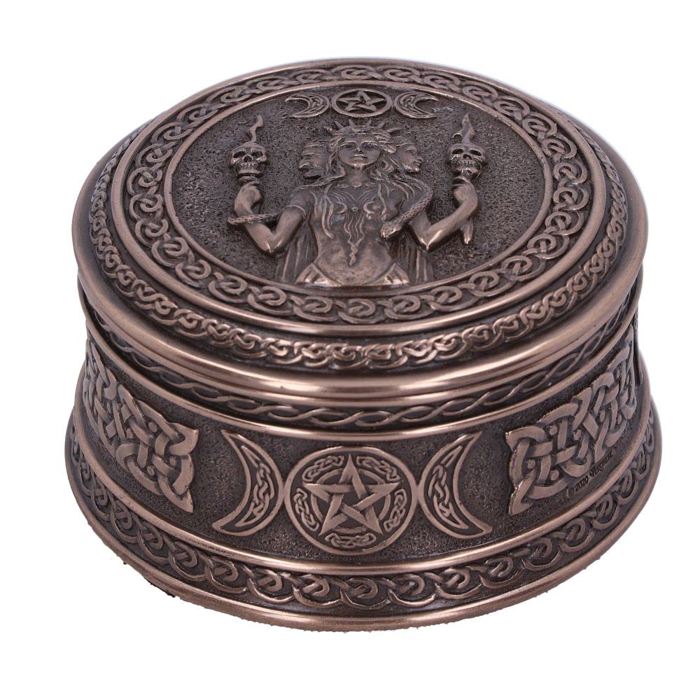 Nemesis Now Triple Moon Goddess Box 9.5cm, Bronze