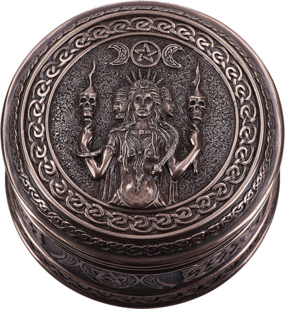 Nemesis Now Triple Moon Goddess Box 9.5cm, Bronze