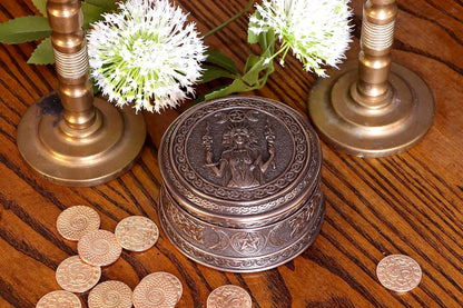 Nemesis Now Triple Moon Goddess Box 9.5cm, Bronze