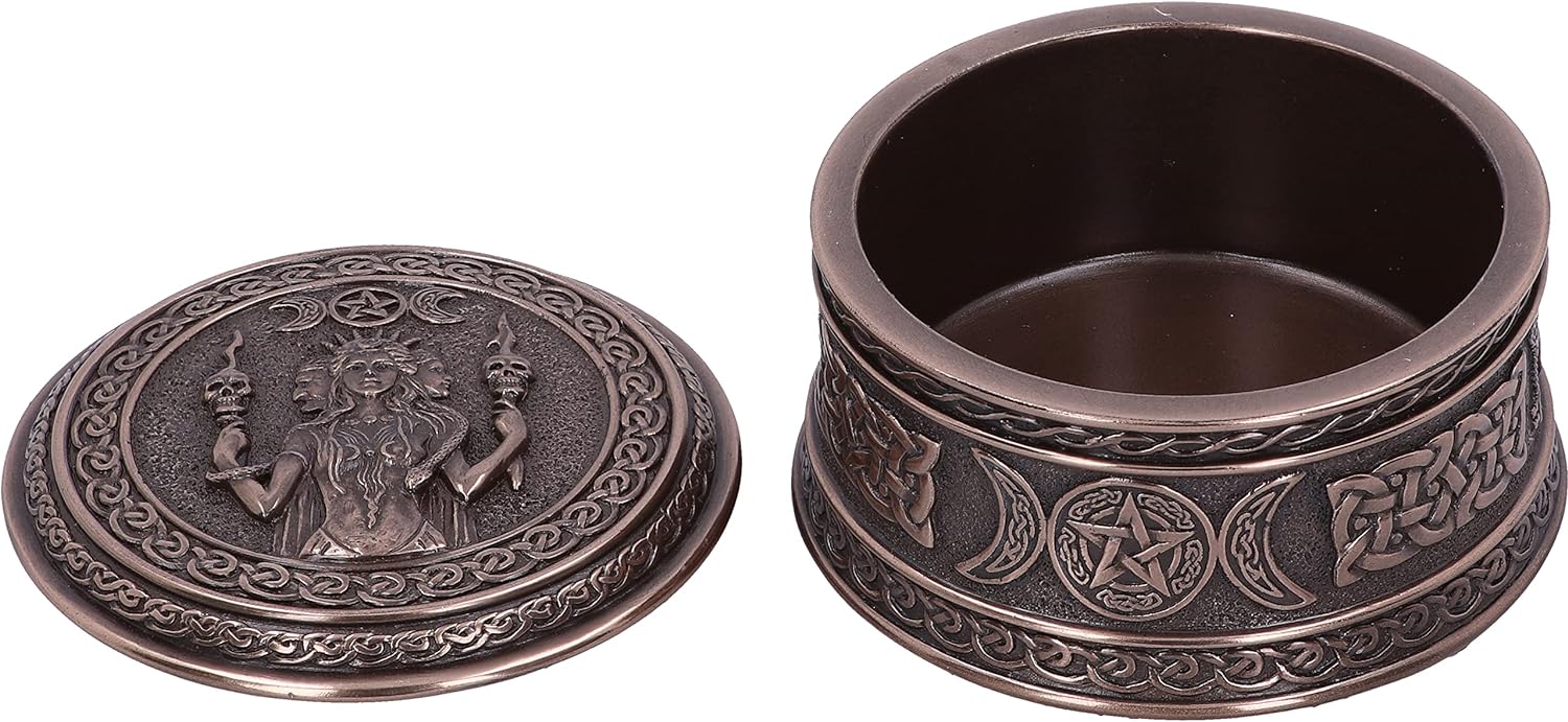 Nemesis Now Triple Moon Goddess Box 9.5cm, Bronze