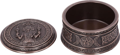Nemesis Now Triple Moon Goddess Box 9.5cm, Bronze