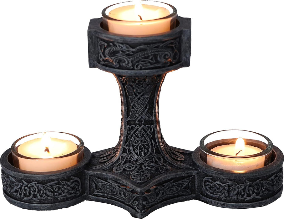 Thor`S Hammer Tea Light Holder 18.5Cm