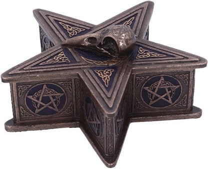 Nemesis Now Pentagram Raven Box - Caja (16,5 cm), color bronce