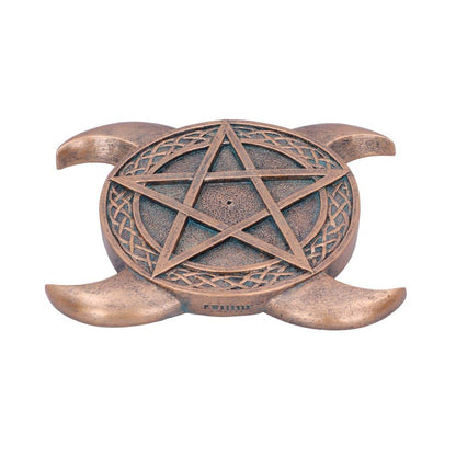 Bronze Triple Moon Pentacle Incense Burner 15.5Cm