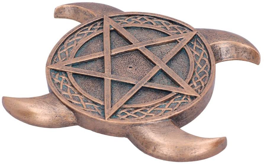 Bronze Triple Moon Pentacle Incense Burner 15.5Cm