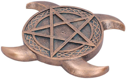 Bronze Triple Moon Pentacle Incense Burner 15.5Cm