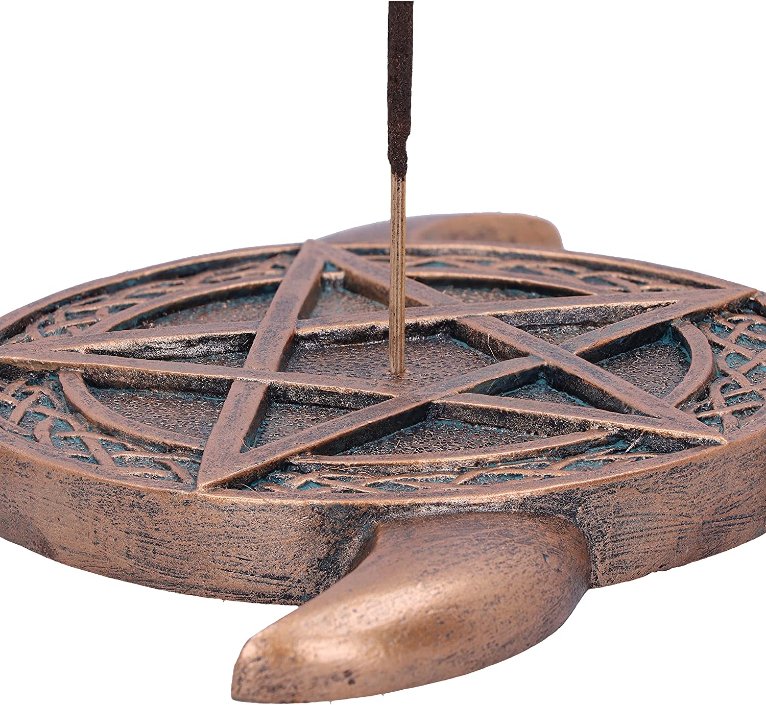 Bronze Triple Moon Pentacle Incense Burner 15.5Cm