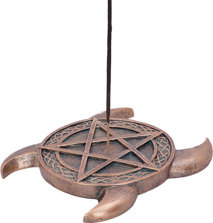 Bronze Triple Moon Pentacle Incense Burner 15.5Cm