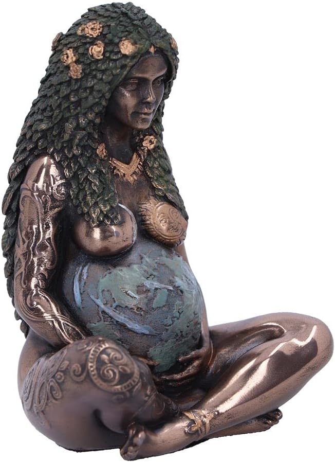 Nemesis Now Figura de Arte de la Madre Tierra (Mini) de 8,5 cm, Resina, Bronce