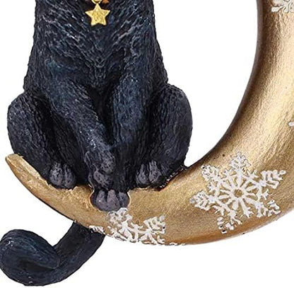 Nemesis Now Lisa Parker Moon Black Cat Hanging Ornament Decoration 9cm, Resin, Lisa Parker Hanging Ornament, Black Cat Giftware, Cast in the Finest Resin, Expertly Hand-Painted