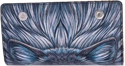 Nemesis Now Lisa Parker Guardian Wolf Embossed Purse 18.5cm, PU Leather, Lisa Parker Giftware, 3D Effect Clasp, Multiple Slots for Cards and Coins, Spacious and Stylish
