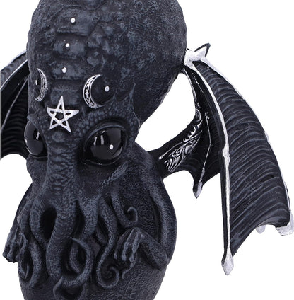 Nemesis Now Cult Cuties Culthulhu - Figura de 10,3 cm, Resina, Negra, Adorable Figura de Gato Alado, Detalles Plateados, fundida en la Mejor Resina, Pintada a Mano con Amor