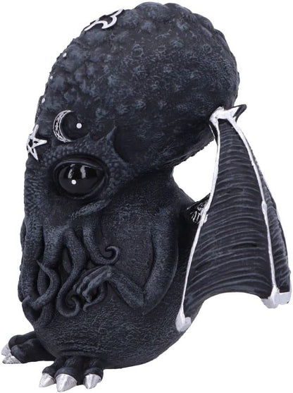 Nemesis Now Cult Cuties Culthulhu - Figura de 10,3 cm, Resina, Negra, Adorable Figura de Gato Alado, Detalles Plateados, fundida en la Mejor Resina, Pintada a Mano con Amor